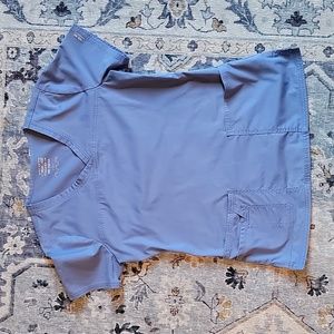 Cherokee workwear core stretch scrub top ceil blue